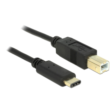 DELOCK Cable USB Type-C 2.0 male > USB 2.0 Type-B male 2m Black (83330) kábel és adapter
