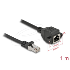 DELOCK CAT6A S-FTP Patch Cable 1m Black kábel és adapter