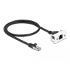 DELOCK Cat.6A hálózat kibővítő kábel Easy 45 modulhoz S/FTP RJ45 apa - RJ45 anya, 50 cm, fekete