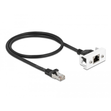 DELOCK Cat.6A hálózat kibővítő kábel Easy 45 modulhoz S/FTP RJ45 apa - RJ45 anya, 50 cm, fekete kábel és adapter