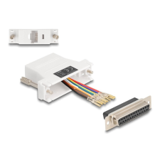 Delock D-Sub 25-tűs anya RJ45 anya összekötő adapter fehér kábel és adapter