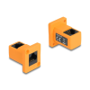  Delock D-típusú Modul RJ45 anya anya 90 fokban hajlított narancssárga