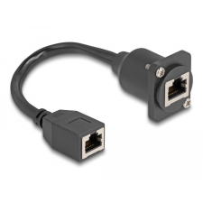 Delock D-típusú RJ45 kábel anya anya Cat.5e fekete 20 cm egyéb hálózati eszköz
