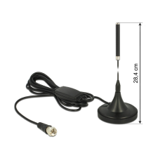 DELOCK DAB+ antenna F dugó 21 dBi aktív mindenirányú mágneses talpú fix - fekete egyéb hálózati eszköz