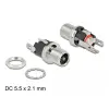 DELOCK DC csatlakozó anya 5,5 x 2,1 x 12,0 mm-es forrasztott foglalatfej verzióval