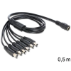  Delock DC elosztókábel, 5.5 x 2.1 mm 1 x anya > 6 x apa