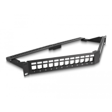 DELOCK Delock 19 Keystone Patch Panel 24 port húzásmentesítővel 1U ferde fekete egyéb hálózati eszköz