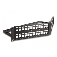 DELOCK Delock 19 Keystone Patch Panel 48 port húzásmentesítővel, 2U ferde fekete egyéb hálózati eszköz