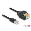 DELOCK Delock A-típusú USB 2.0 kábel apa - terminal block adapter lenyomó gombbal 15 cm
