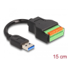 DELOCK Delock A-típusú USB 3.2 Gen 1 kábel apa - terminal block adapter lenyomó gombbal 15 cm