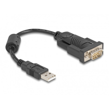 DELOCK DELOCK Átalakító USB 2.0 Type-A &gt; 1x soros RS-232 D-Sub 9 pin male ferrit maggal 0.25m kábel és adapter