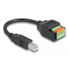 DELOCK Delock B-típusú USB 2.0 kábel apa - terminal block adapter lenyomó gombbal 15 cm