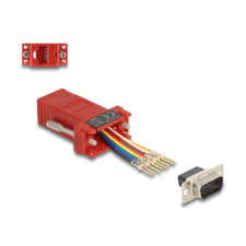 DELOCK Delock D-Sub 9-tűs dugó RJ45 anya összekötő adapter piros kábel és adapter