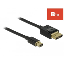 DELOCK Delock DisplayPort kábel, 8K, 60Hz, 1 m, fekete kábel és adapter