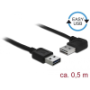 DELOCK DeLock EASY-USB 2.0 Type-A male > EASY-USB 2.0 Type-A male angled left/right 0,5m Cable Black