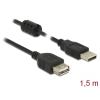 DELOCK DeLock Extension cable USB 2.0 Type-A male > USB 2.0 Type-A female 1.5m Black