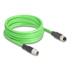 DELOCK Delock Kábel M12 X kódolt 8 tűs apa - anya PUR (TPU) 5 m
