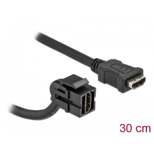 DELOCK Delock Keystone modul, HDMI-csatlakozóhüvely 110 > HDMI-csatlakozóhüvely, kábellel fekete egyéb hálózati eszköz