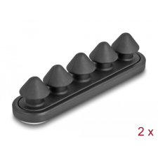 DELOCK Delock Öntapadós kábeltartó 5 bújtatóval 2 db fekete egyéb hálózati eszköz