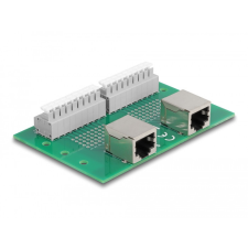 DELOCK Delock RJ45 2 db. anya - 2 db. Terminal block nyomógombbal DIN sínhez kábel és adapter