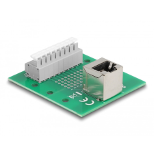 DELOCK Delock RJ45 anya - Terminal block nyomógombbal hajlított DIN sínhez kábel és adapter