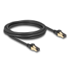 DELOCK Delock RJ45 hálózati kábel Cat.6A apa - apa S/FTP fekete 2 m - Cat.7 nyers kábellel, mely alkalmas bel- és kültéri használatra