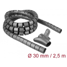 DELOCK Delock Spirális kábelburkolat behúzó eszközzel 2,5 m x 30 mm szürke kábel és adapter