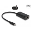 DELOCK Delock Szürke USB Type-C adapter tápellátó portos Gigabit LAN-hez 100 watt