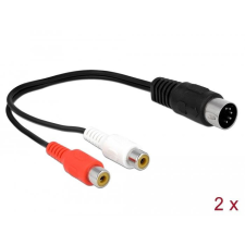  Delock DIN kábel dióda 5 tűs csatlakozó - 2 x RCA anya csatlakozó 20 cm kábel és adapter