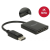 DELOCK DisplayPort 1.4 elosztó 1 x DisplayPort > 2 x HDMI MST (87769) (DE87769)