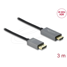 DELOCK DisplayPort 1.4 HDMI 2.0 Átalakító Szürke-Fekete 3m 85930 kábel és adapter
