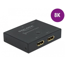 DELOCK DisplayPort 2 - 1 kapcsoló kétirányú 8K 30 Hz (11478) audió/videó kellék, kábel és adapter