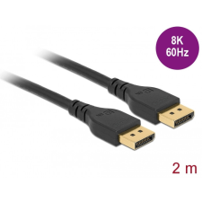  Delock DisplayPort kábel 8K 60 Hz 2 m DP 8K tanúsítvánnyal retesz nélküli kábel és adapter