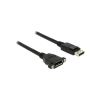 DELOCK Displayport Kabel DP -> DP St/Bu 1.00m schwarz (85114)