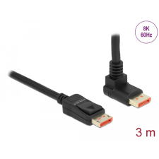DELOCK DisplayPort kábel egyenes csatlakozódugóval - csatlakozódugóval 90 ívelt felfelé 8K 60 Hz 3 kábel és adapter