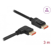 DELOCK DisplayPort kábel egyenes csatlakozódugóval - jobbra néző csatlakozódugóval 8K 60 Hz 3 m
