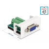 DELOCK Easy 45 modul VGA aljzat 16 tűs csatlakozóblokkba 22,5 x 45 mm-es