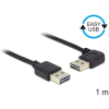 DELOCK EASY-USB 2.0-A apa > apa kábel, 90 -ban forgatott, 1 m