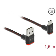  DeLock EASY-USB 2.0 Cable Type-A male to USB Type-C male angled up / down 1,5m Black kábel és adapter
