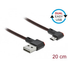 DELOCK EASY-USB 2.0 kábel A-típusú csatlakozódugó - EASY-USB Micro-B típusú csatlakozódugó, ívelt ba kábel és adapter