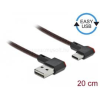 DELOCK EASY-USB 2.0 kábel A-típusú csatlakozódugó - USB Type-C  csatlakozódugó, ívelt bal / jobb, 0, (DL85279)