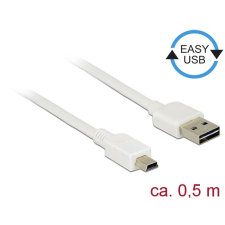 DELOCK EASY-USB 2.0-s A-típusú &gt; USB 2.0-s Mini-B-típusú kábel 0,5m (85159) kábel és adapter