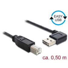  DeLock EASY-USB 2.0 Type-A male angled left / right &gt; USB 2.0 Type-B male 0,5m cable kábel és adapter