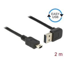 DELOCK EASY-USB 2.0 Type-A male angled up / down &gt; USB 2.0 Type Mini-B male 2m Cable Black kábel és adapter