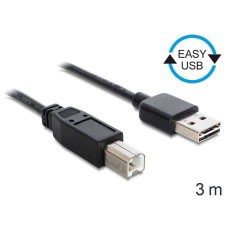 DELOCK EASY-USB 2.0 Type-A male &gt; USB 2.0 Type-B male 3m Black kábel és adapter