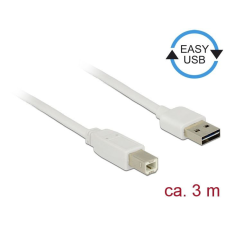 DELOCK EASY-USB 2.0 Type-A male &gt; USB 2.0 Type-B male 3m white kábel és adapter