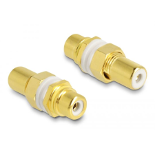 DELOCK fehér gyűrűs RCA anya-anya szerelhető aljzat (64141) (del64141) kábel és adapter