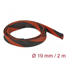 DELOCK Fonott kábelharisnya nyújtható 2 m x 19 mm fekete-piros egyéb hálózati eszköz