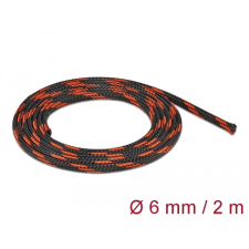 DELOCK Fonott kábelharisnya nyújtható 2 m x 6 mm fekete-piros egyéb hálózati eszköz