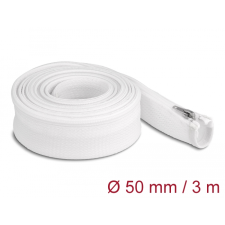 DELOCK fonott kábelharisnya zipzáras szorítóval 3m x 50mm fehér (20835) (del20835) asztali számítógép kellék